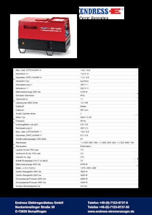 Дизельні генератори Endress ESE 1204 DHS-GT ES ISO DI