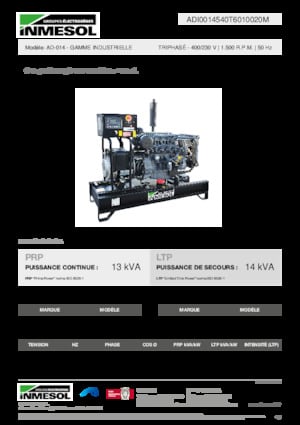 Дизельні генератори INMESOL AD-014