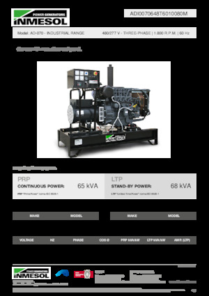 Дизельні генератори INMESOL AD-070