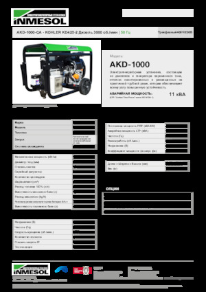 Дизельні генератори INMESOL AKD-1000-CA