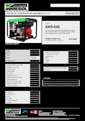 Дизельні генератори INMESOL AKD-650-CA