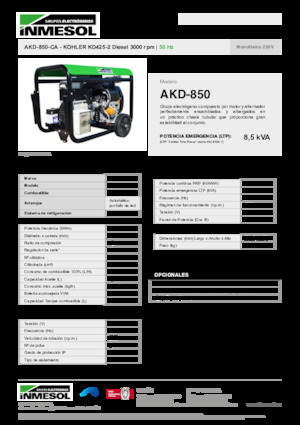 Дизельні генератори INMESOL AKD-850-CA