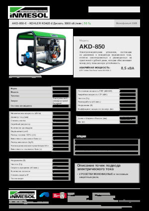 Дизельні генератори INMESOL AKD-850-E