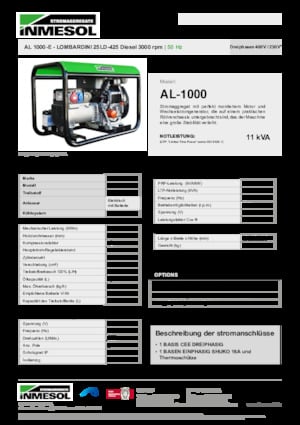 Дизельні генератори INMESOL AL 1000-E