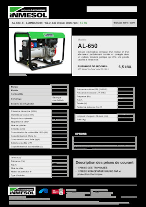 Дизельні генератори INMESOL AL 650-E