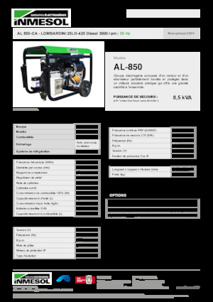 Дизельні генератори INMESOL AL 850-CA