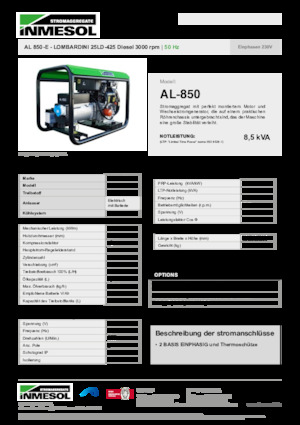 Дизельні генератори INMESOL AL 850-E