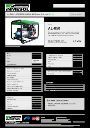 Дизельні генератори INMESOL AL 850-E