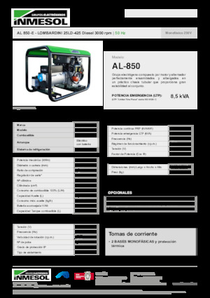 Дизельні генератори INMESOL AL 850-E