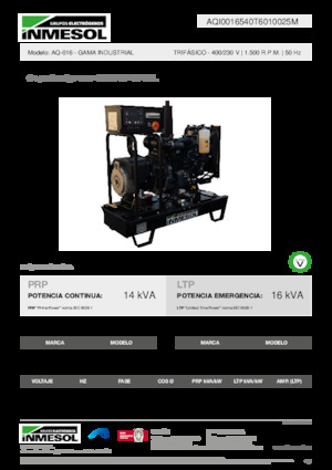 Дизельні генератори INMESOL AQ-016