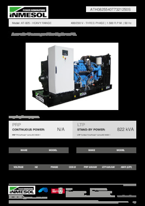 Дизельні генератори INMESOL AT-825