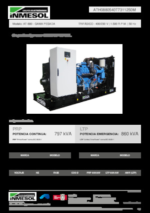 Дизельні генератори INMESOL AT-880