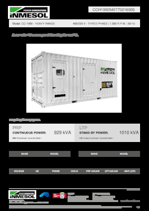 Дизельні генератори INMESOL CC-1000