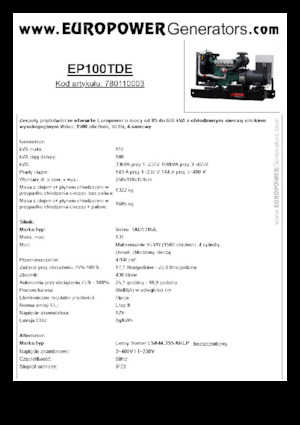 Дизельні генератори Europower EP100TDE (LS)