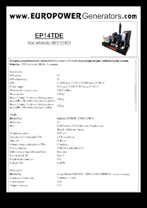Дизельні генератори Europower EP14TDE (LS)