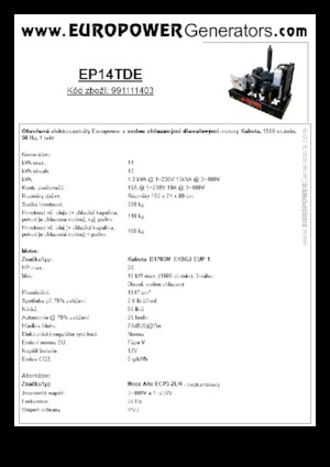 Дизельні генератори Europower EP14TDE (MA)