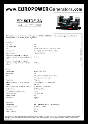 Дизельні генератори Europower EP150TDE-3A (MA)