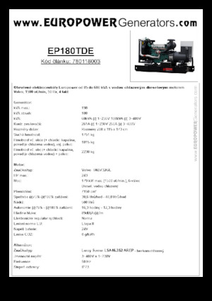 Дизельні генератори Europower EP180TDE (LS)