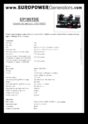 Дизельні генератори Europower EP180TDE (LS)