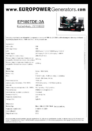 Дизельні генератори Europower EP180TDE-3A (MA)