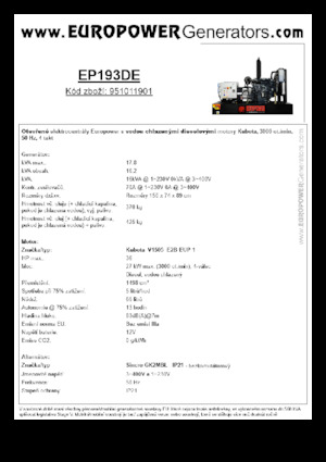 Дизельні генератори Europower EP193DE (S)