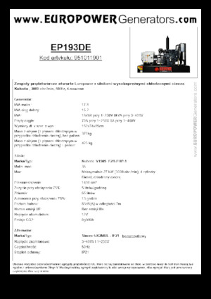 Дизельні генератори Europower EP193DE (S)