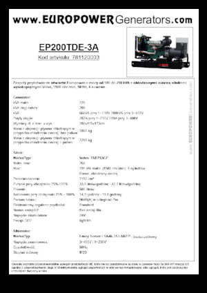 Дизельні генератори Europower EP200TDE-3A (LS)