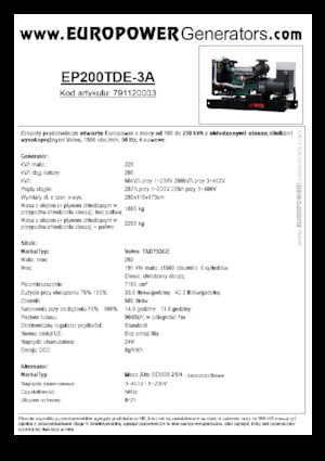 Дизельні генератори Europower EP200TDE-3A (MA)