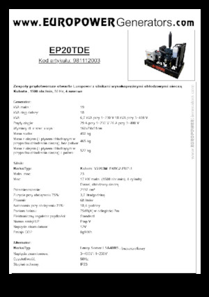Дизельні генератори Europower EP20TDE (LS)