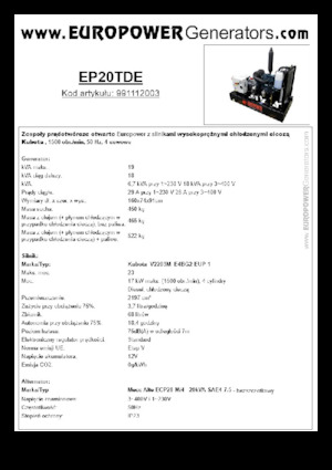 Дизельні генератори Europower EP20TDE (MA)