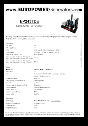 Дизельні генератори Europower EP243TDE (MA)