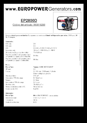 Дизельні генератори Europower EP2800D (MA)