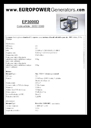 Дизельні генератори Europower EP3000D (MA)