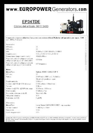 Дизельні генератори Europower EP34TDE (LS)