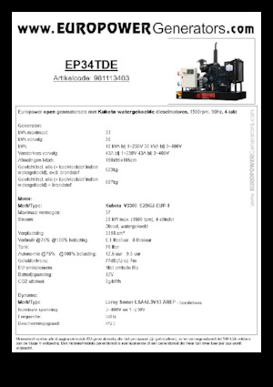 Дизельні генератори Europower EP34TDE (LS)