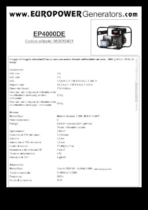 Дизельні генератори Europower EP4000DE (S)