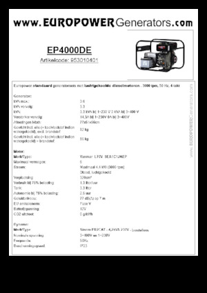 Дизельні генератори Europower EP4000DE (S)