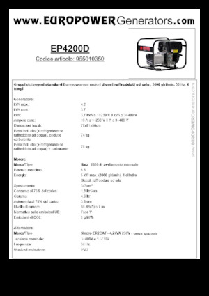 Дизельні генератори Europower EP4200D (S)