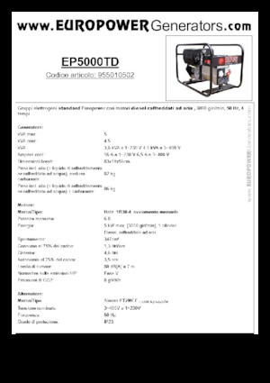 Дизельні генератори Europower EP5000TD (S)