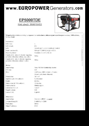 Дизельні генератори Europower EP5000TDE (S)