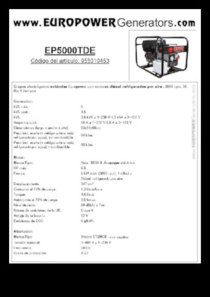 Дизельні генератори Europower EP5000TDE (S)