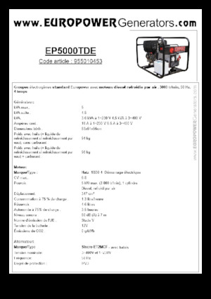 Дизельні генератори Europower EP5000TDE (S)