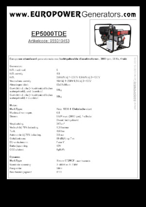 Дизельні генератори Europower EP5000TDE (S)