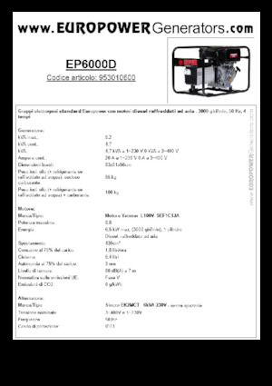 Дизельні генератори Europower EP6000D (S)