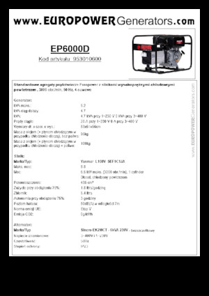Дизельні генератори Europower EP6000D (S)
