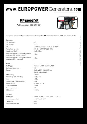 Дизельні генератори Europower EP6000DE (S)