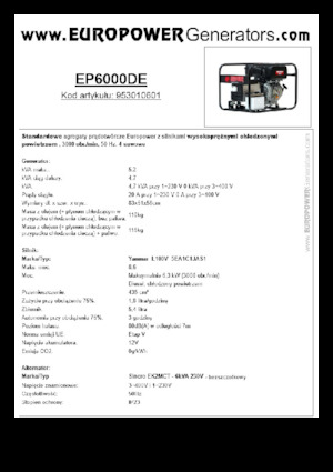 Дизельні генератори Europower EP6000DE (S)