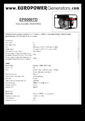 Дизельні генератори Europower EP6000TD (S)