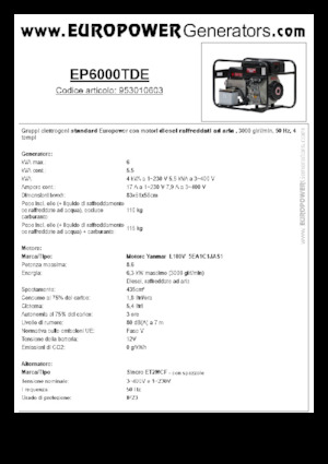 Дизельні генератори Europower EP6000TDE (S)