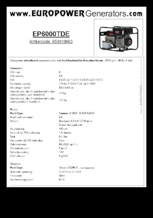 Дизельні генератори Europower EP6000TDE (S)